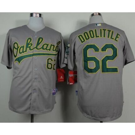 Athletics #62 Sean Doolittle Grey Cool Base Stitched MLB Jersey