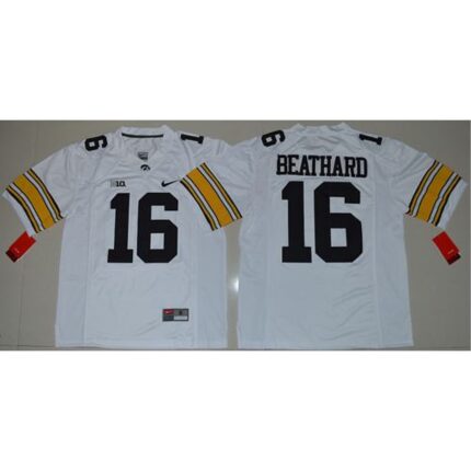 Hawkeyes #16 C. J. Beathard White Stitched NCAA Jersey