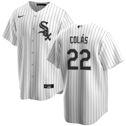 Men's Chicago White Sox #22 Oscar Colas  White Cool Base Stitched Jersey