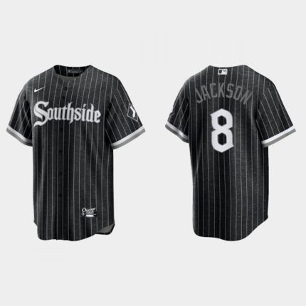 Men's Chicago White Sox #8 Bo Jackson Black 2021 City Connect Cool Base Stitched Jersey