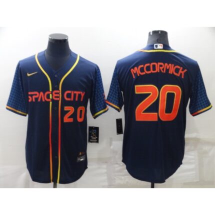 Men's Houston Astros #20 Chas McCormick 2022 Navy City Connect Cool Base Stitched Jersey