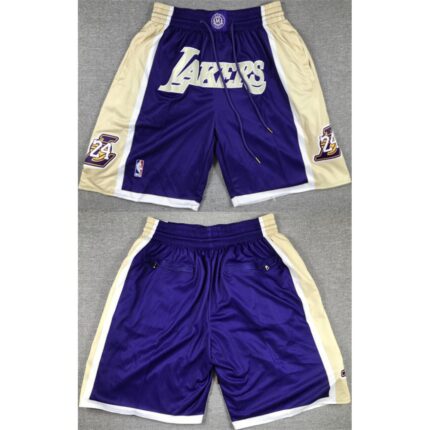 Men's Los Angeles Lakers Purple/Gold Shorts (Run Small)