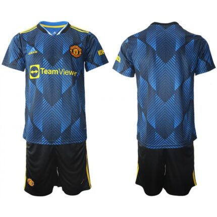 Men's Manchester United Blue Away Soccer Jersey Suit