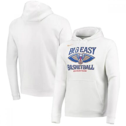 Men's New Orleans Pelicans 2021 White City Edition Story Club Pullover Hoodie