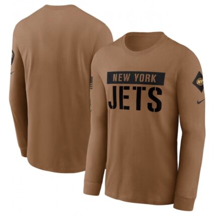 Men's New York Jets 2023 Brown Salute To Service Long Sleeve T-Shirt