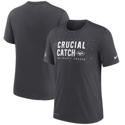 Men's New York Jets Charcoal 2021 Crucial Catch Performance T-Shirt