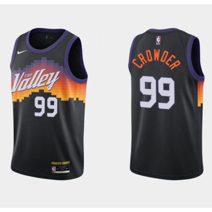 Men's Phoenix Suns #99 Jae Crowder Black City Edition Stitched Jersey