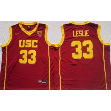 Men's USC Trojans #33 Lisa Leslie Red Stitched Jersey