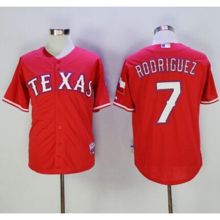 Rangers #7 ivan Rodriguez Red Cool Base Stitched MLB Jersey