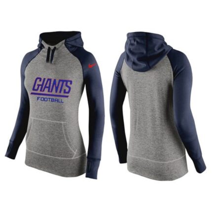 Women's Nike New York Giants Performance Hoodie Grey & Dark Blue