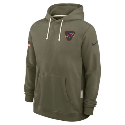 Men's Arizona Cardinals Nike Olive 2025 Salute to Service Sideline Standard Issue Dri-FIT Hoodie